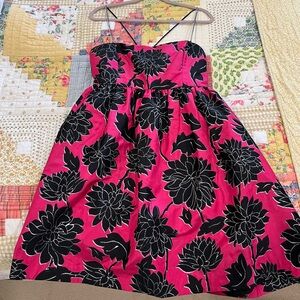 Kate Spade babydoll NWT, size 16, pink with black flowers and silver accents